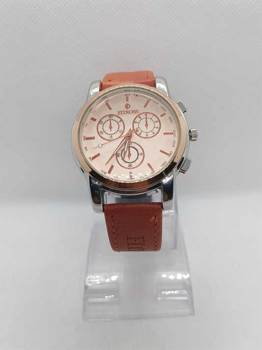 Men’s Tan Leather Chronograph Style Watch