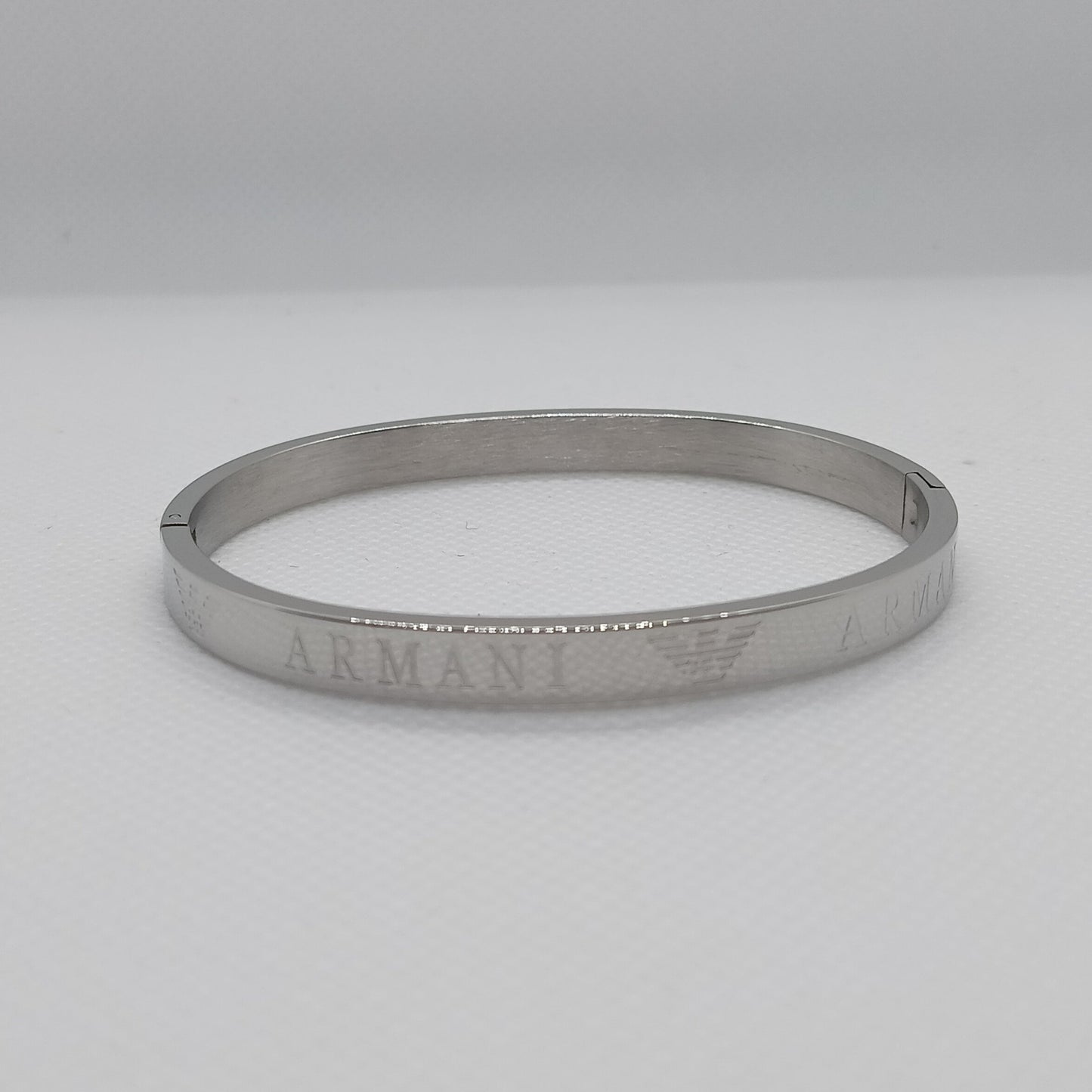 Silver bracelet on a white background