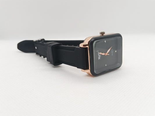 Midnight Black Square Dial Watch
