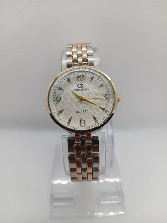 Two-Tone Silver Dial with Rose-Gold and Silver Strap