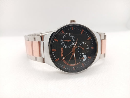 Black Dial Rose Gold Accent Watch
