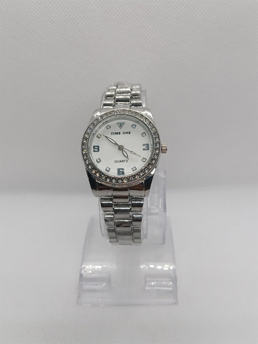 White Dial with Polished Silver Strap