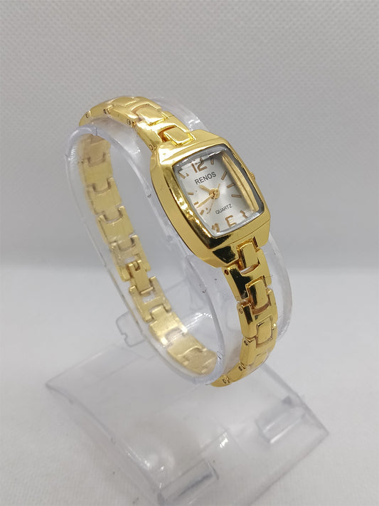 Premium Gold Rectangular Ladies Chain Watch