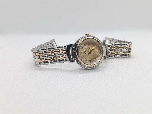 Ladies’ Two-Tone Chain Watch with Gold Dial