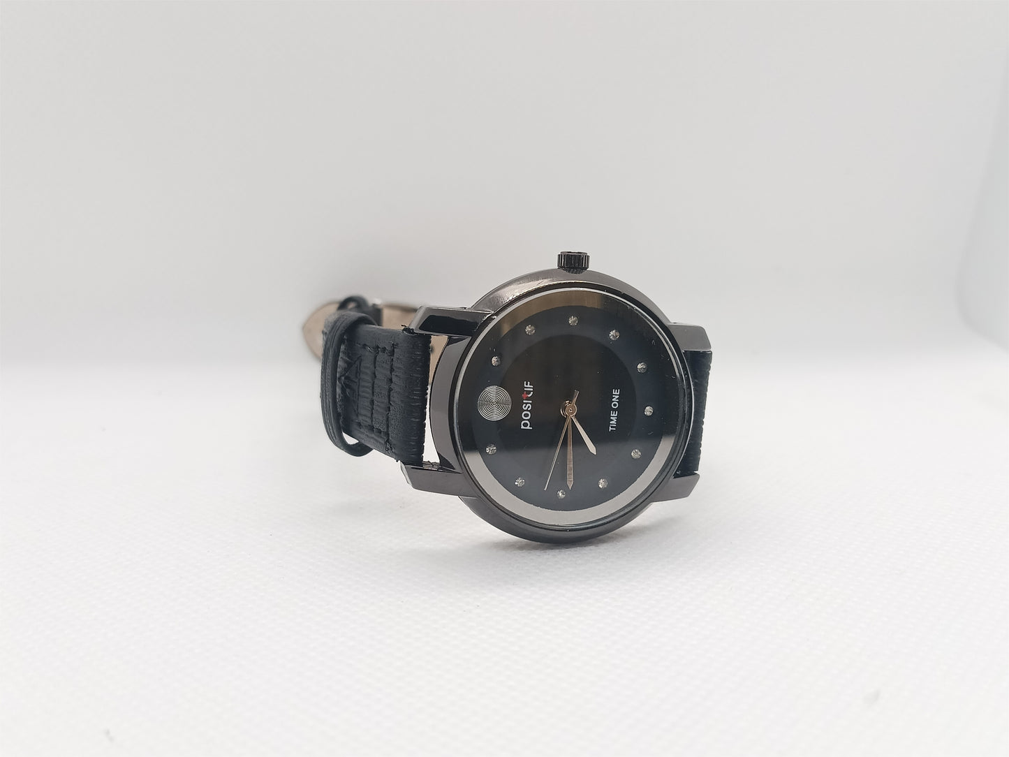 Noir Grace Ladies Watch – Black Dial, Leather Strap, Modern Minimalist Style