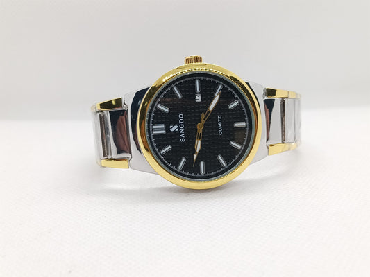 Black Dial Two-Tone Stainless Steel Men's Watch