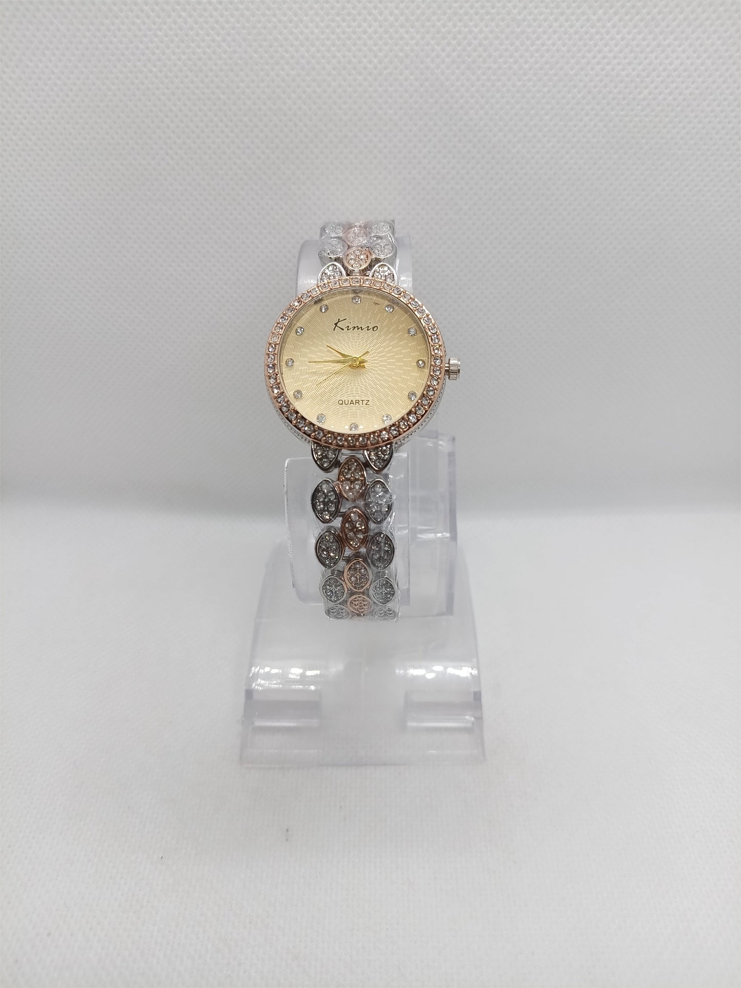 Gold Dial Stone Bracelet Ladies Watch