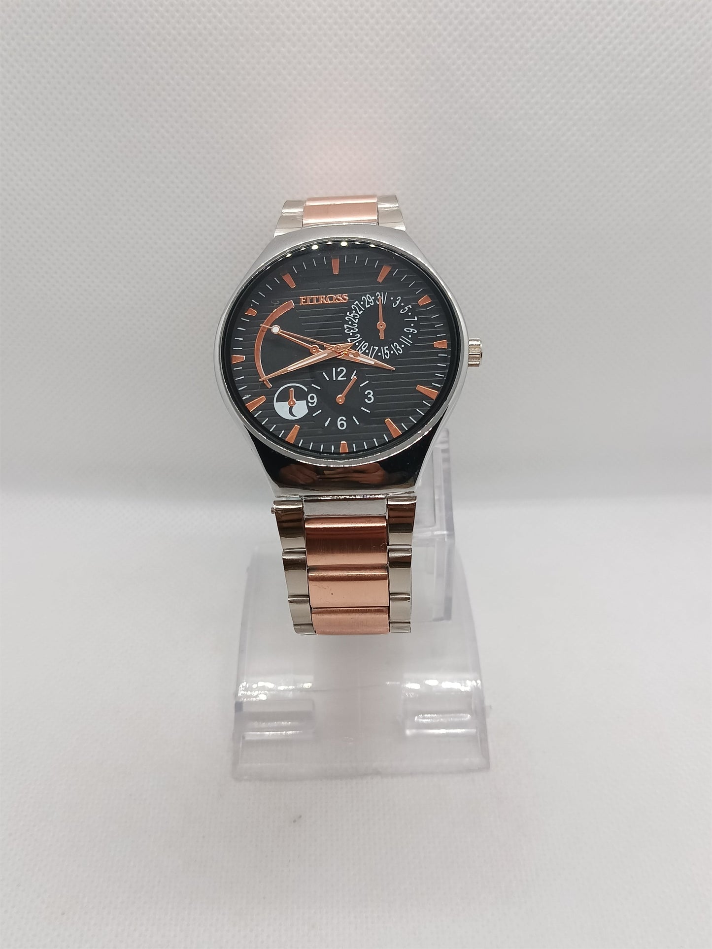 Black Dial Rose Gold Accent Watch