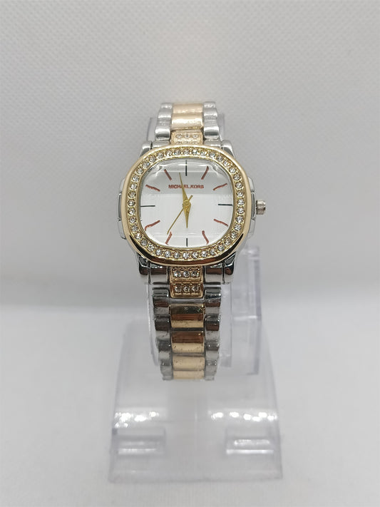 Royal Two-Tone Crystal Round Bracelet Watch