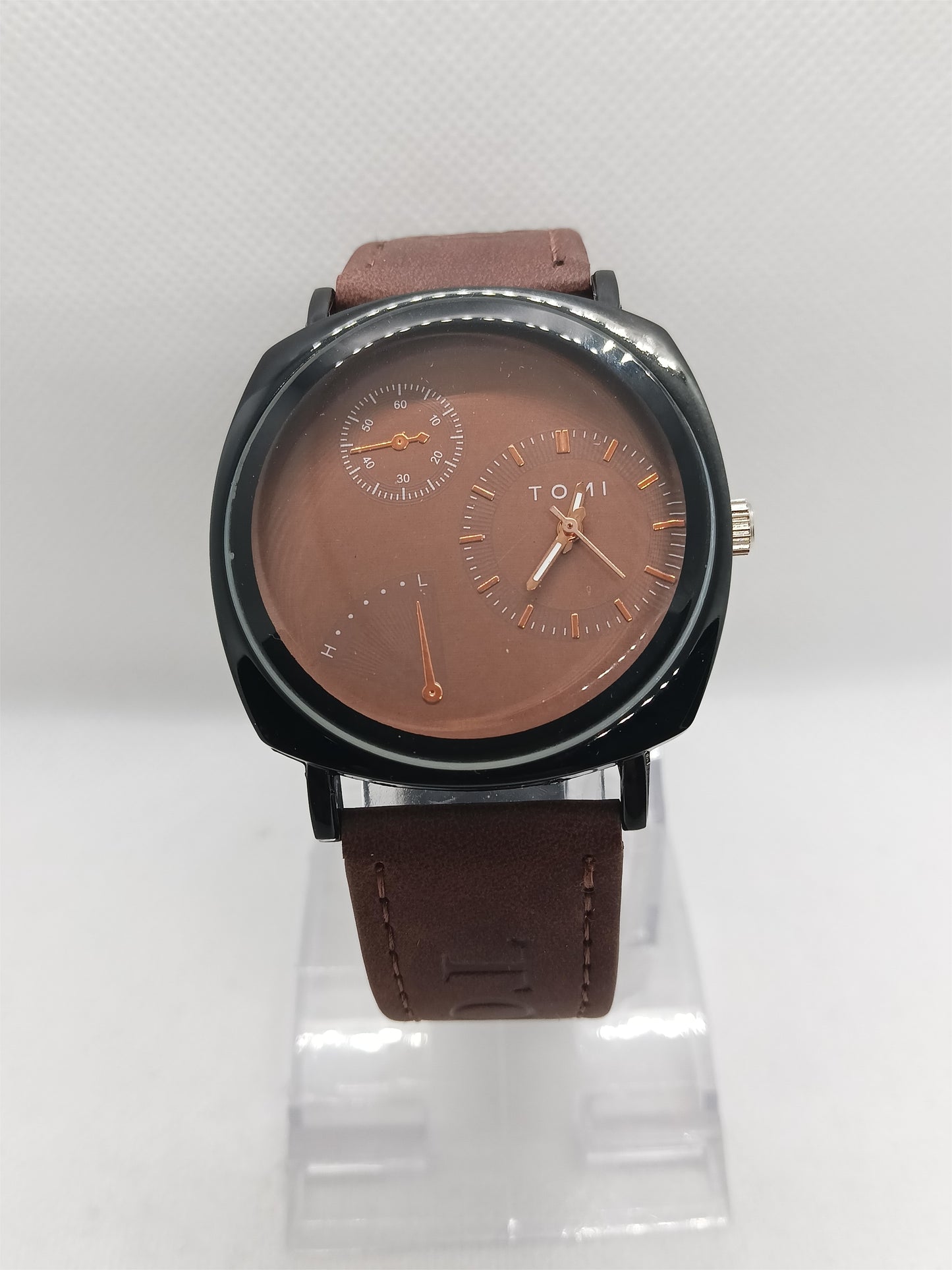 Men’s Brown Leather Modern Dial Watch