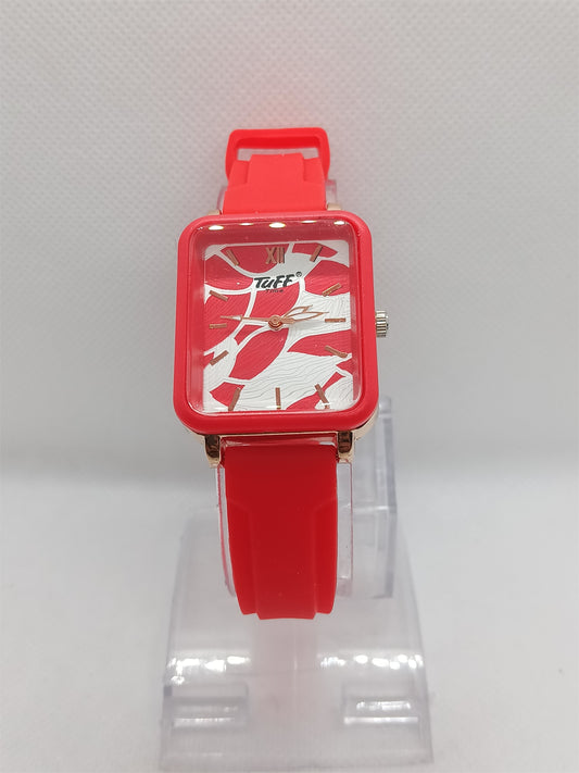 Scarlet Marble Square – Red Artistic Contrast