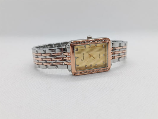 Rose Gold Square Ladies Watch – Gold Dial