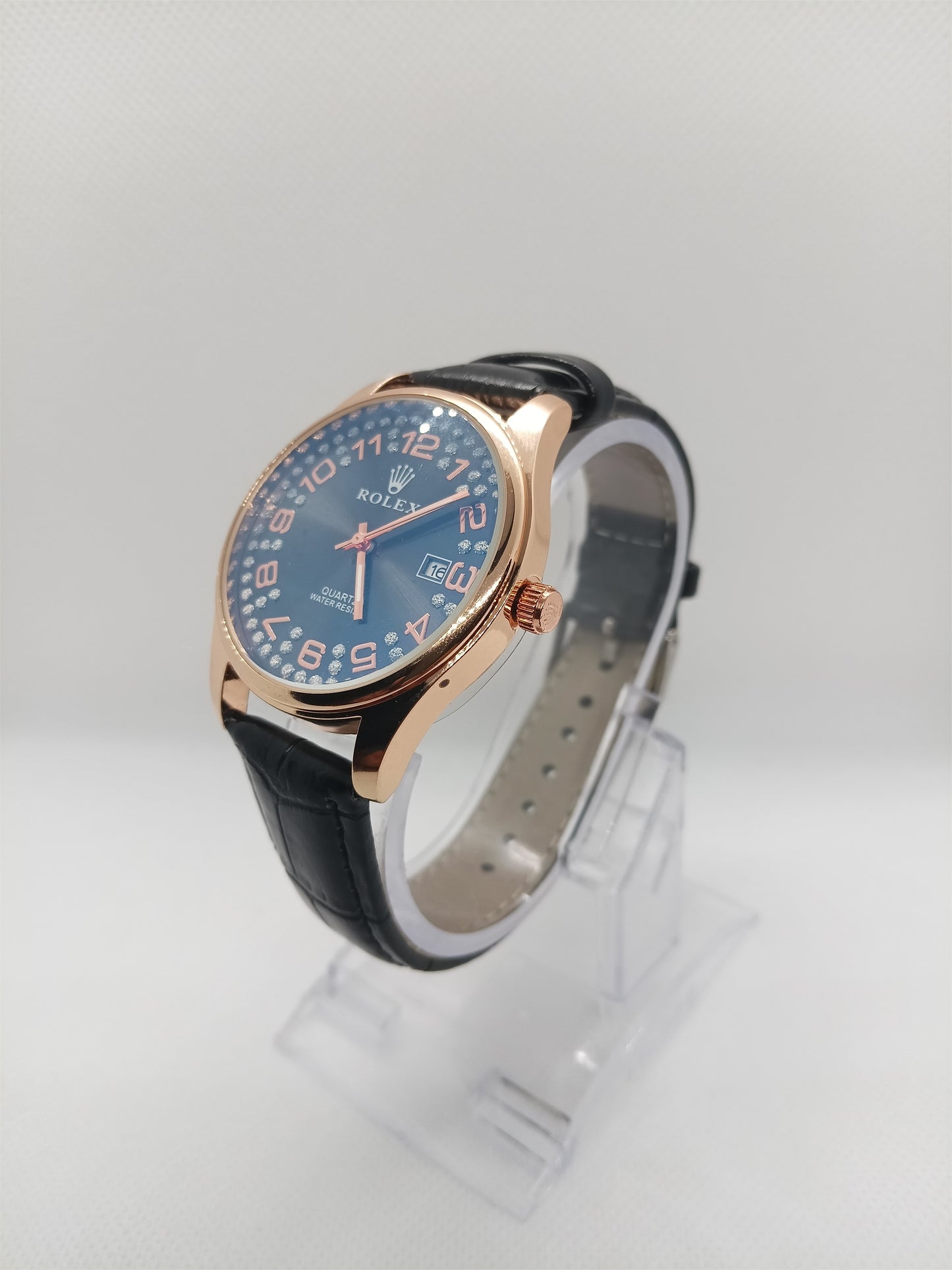 Premium Blue Dial Men’s Watch – Leather Strap, Premium Design, Date Feature