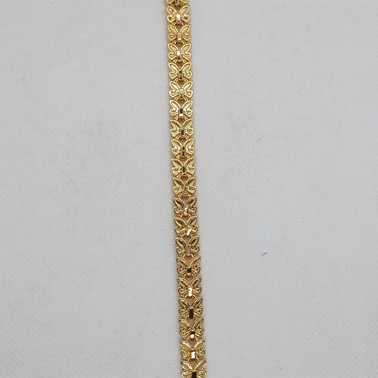 Golden Leaf Pattern Statement Bracelet