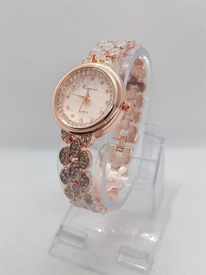 Rose Gold Crystal Chain Ladies Watch