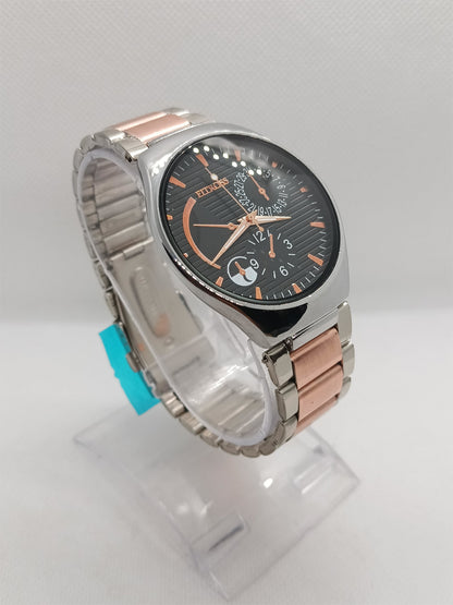 Black Dial Rose Gold Accent Watch