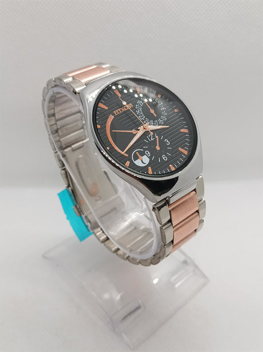 Black Dial Rose Gold Accent Watch