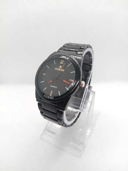 Men’s Black Dial Stainless Steel Watch – Minimal Classic Look