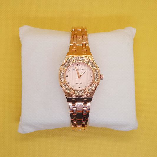Stylish Rose Gold Crystal Ladies Watch – Luxury Bracelet Collection