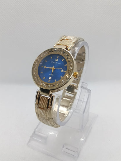 Gold Mesh Ladies Watch – Blue Dial