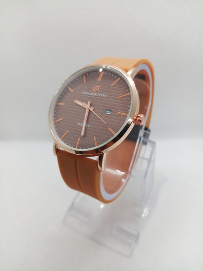 Brown Dial Tan Strap Minimal Men's Watch