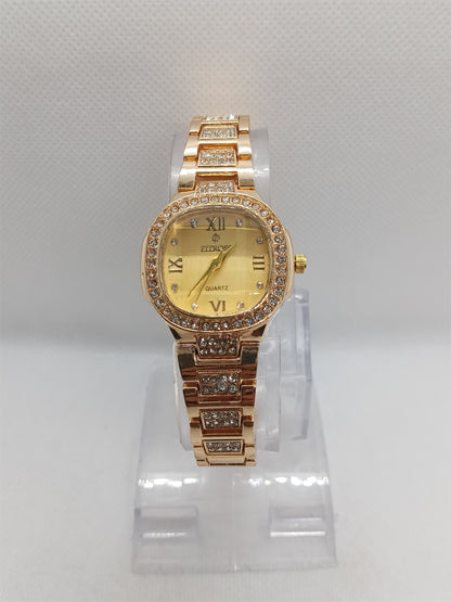 Ladies’ Gold Chain Watch with Gold Dial