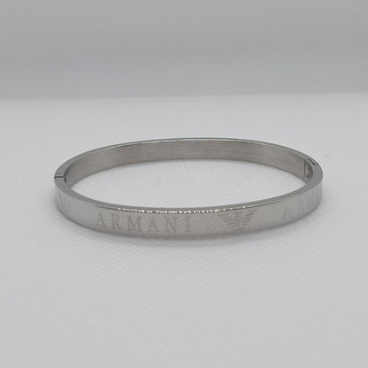 Silver bracelet on a white background