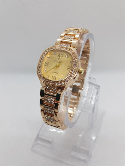 Ladies’ Gold Chain Watch with Gold Dial