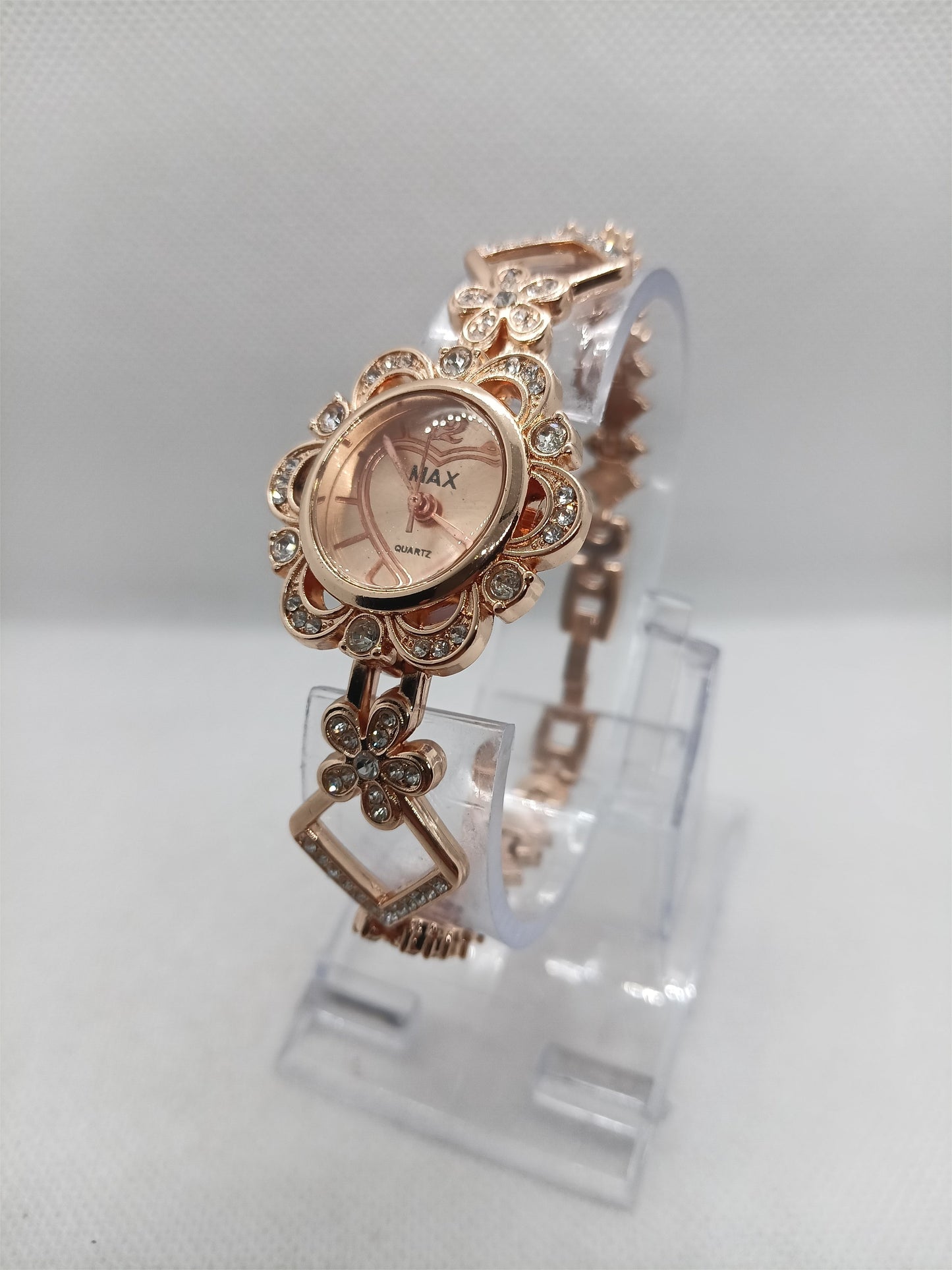 Rose Gold Floral Design Ladies Watch