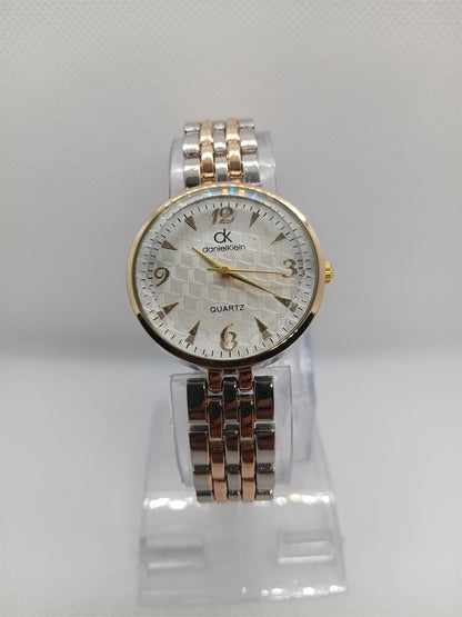 Two-Tone Silver Dial with Rose-Gold and Silver Strap