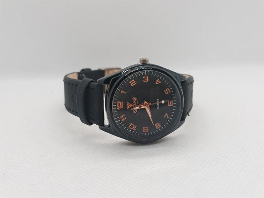 Black Ladies Watch – Black Dial with Copper Numbers