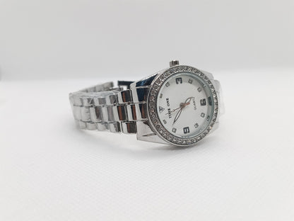 White Dial with Polished Silver Strap
