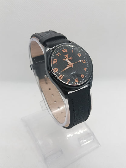 Black Ladies Watch – Black Dial with Copper Numbers