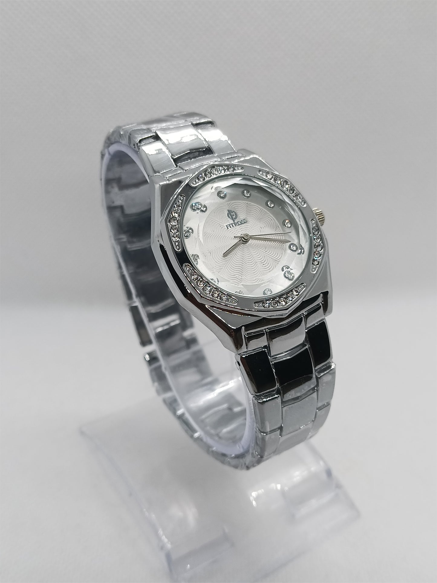 Ladies’ Silver Chain Watch with White Dial