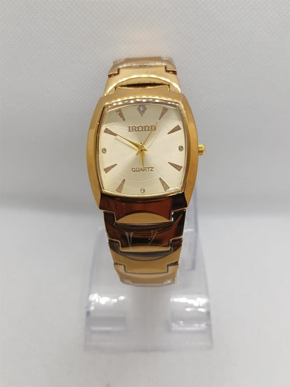 Classic Gold Rectangular Stainless Steel Men's Watch
