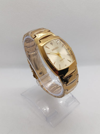 Classic Gold Rectangular Stainless Steel Men's Watch