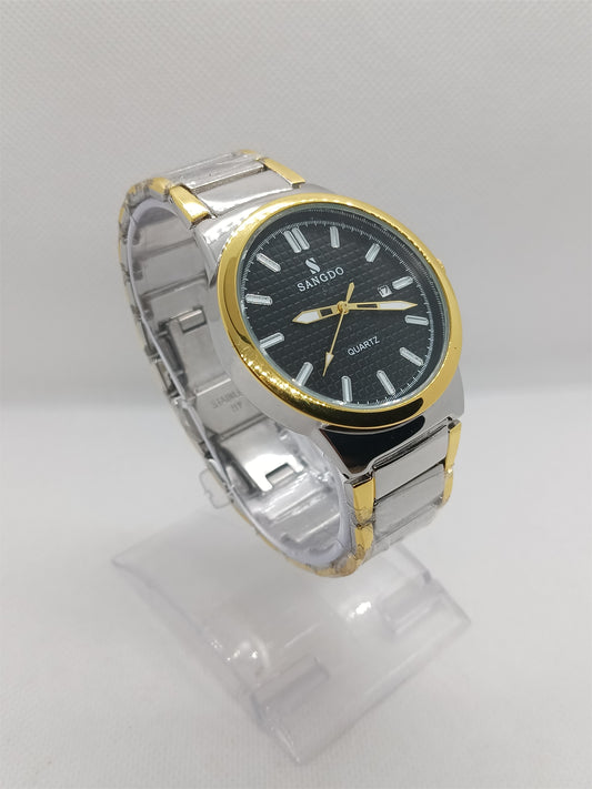 Black Dial Two-Tone Stainless Steel Men's Watch