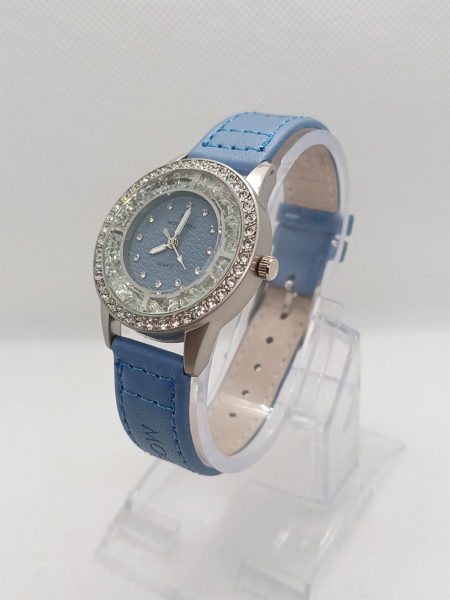 Blue Dial Stone Bezel Ladies Watch