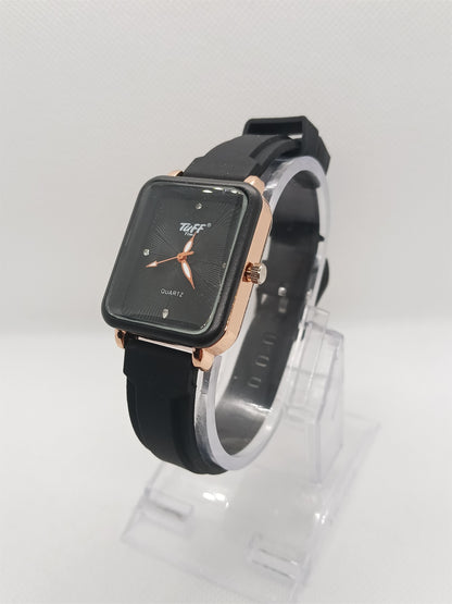 Midnight Black Square Dial Watch