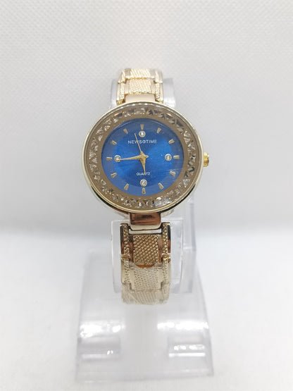 Gold Mesh Ladies Watch – Blue Dial