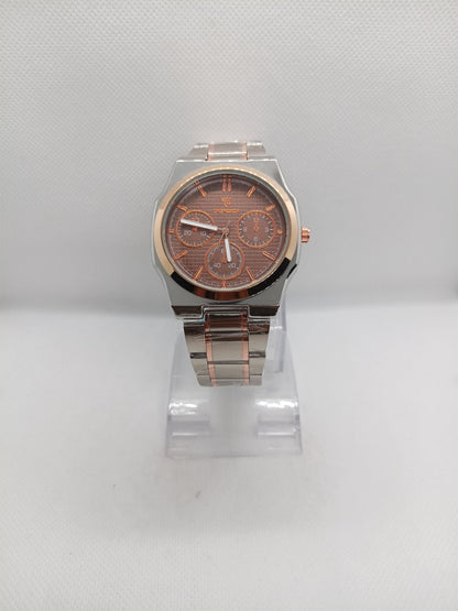 Brown Dial Dual Tone Stainless Steel Watch