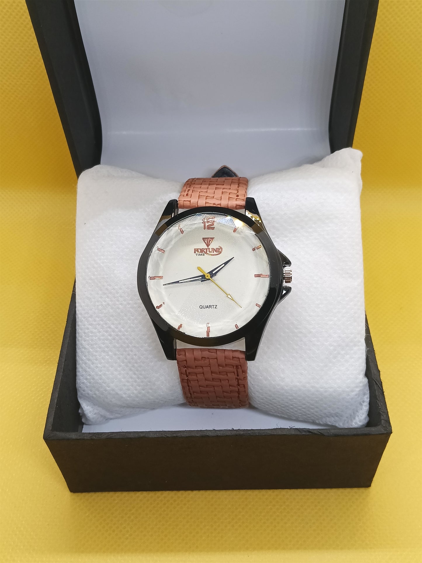 Rado King Men’s Watch – White Dial, Black Case, Brown Strap