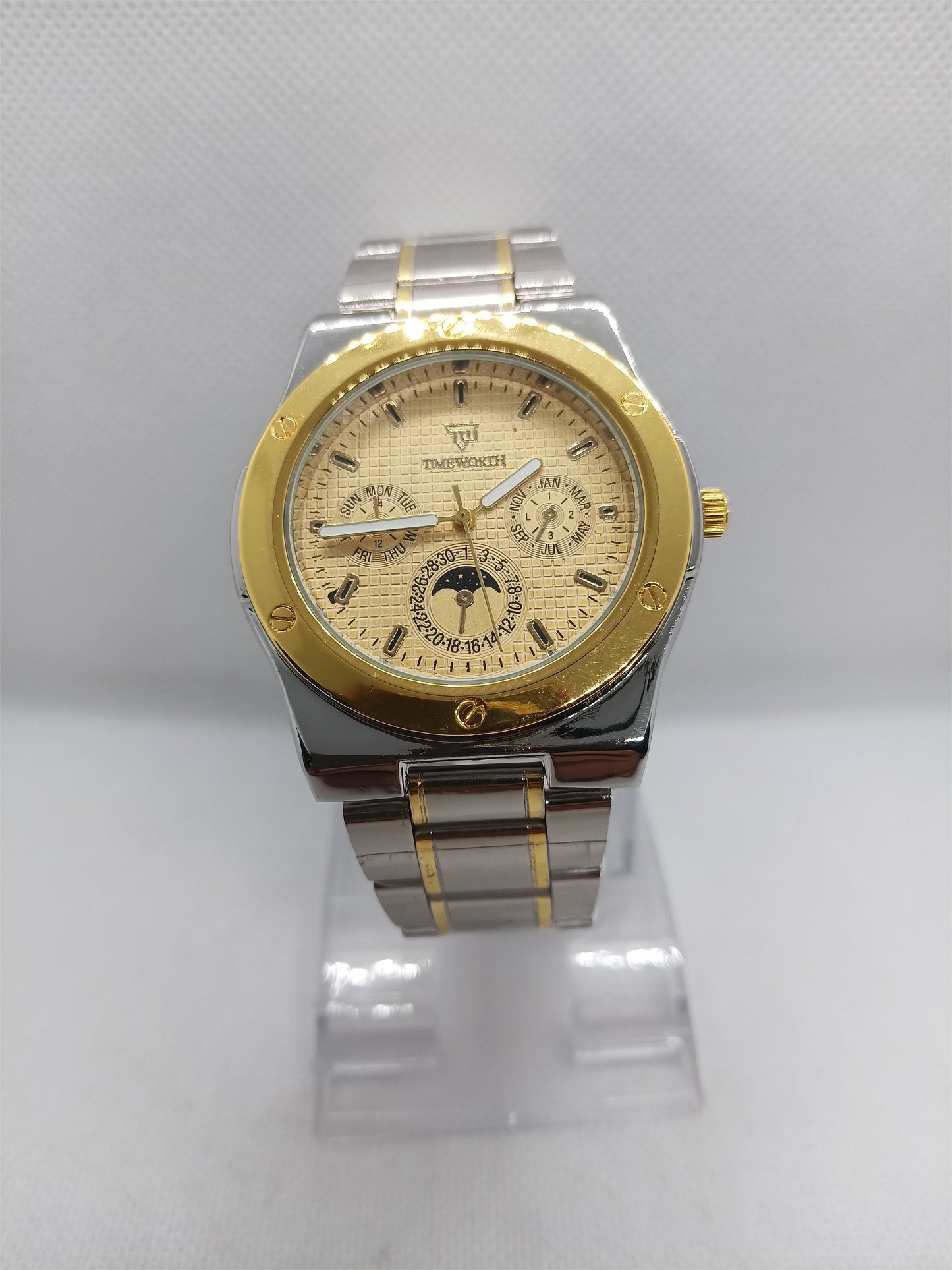 Luxury Gold Dial Two-Tone Stainless Steel Men's Watch