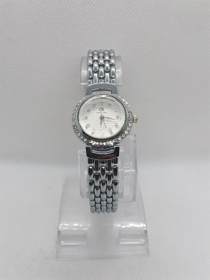 Ladies’ Silver Chain Watch with White Dial