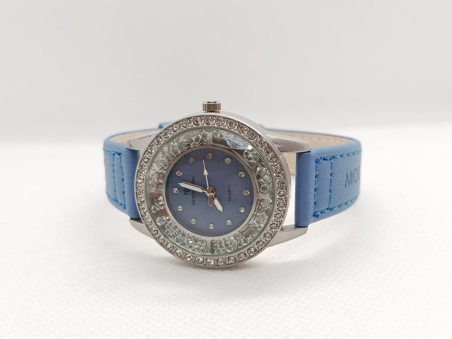 Blue Dial Stone Bezel Ladies Watch