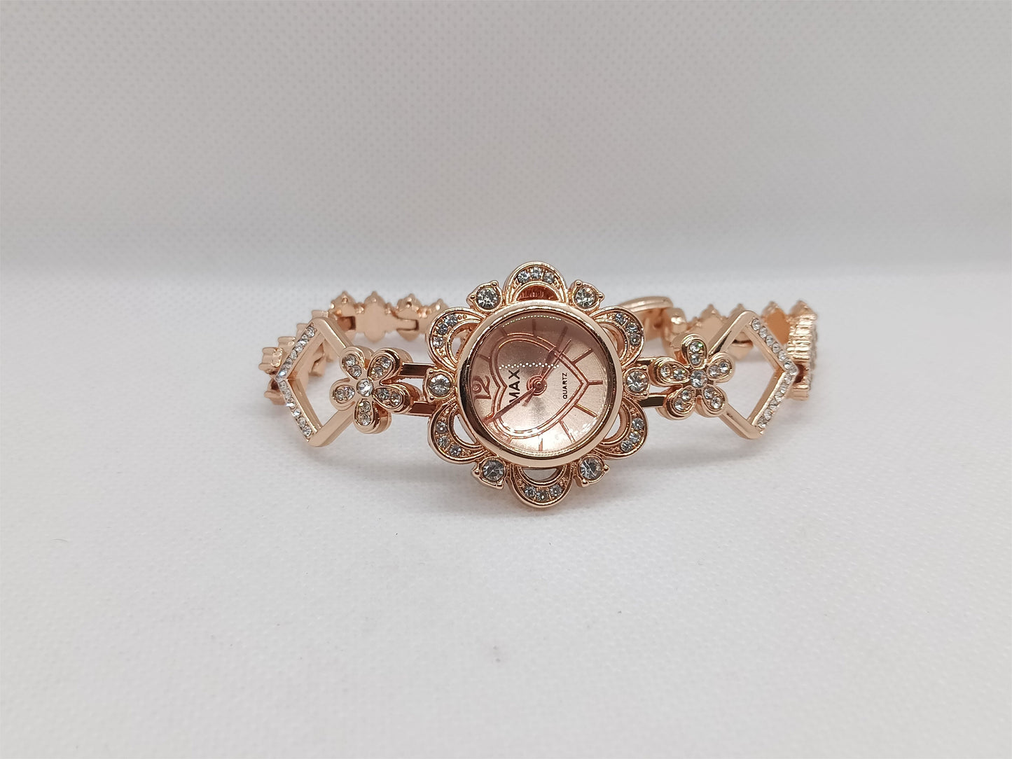 Rose Gold Floral Design Ladies Watch