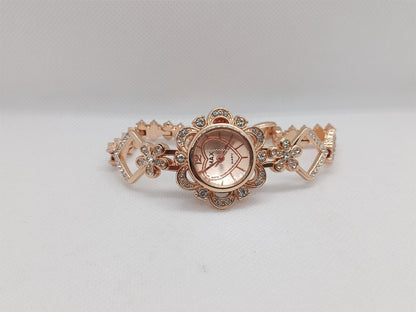 Rose Gold Floral Design Ladies Watch