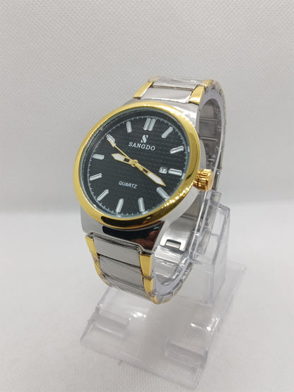 Black Dial Two-Tone Stainless Steel Men's Watch