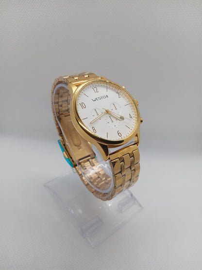 Gold Classic Chronograph Men’s Watch – Premium Stainless Steel, Date Feature, Water Resistant