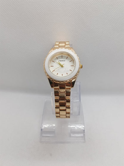 Minimal Gold Dial Ladies Chain Watch